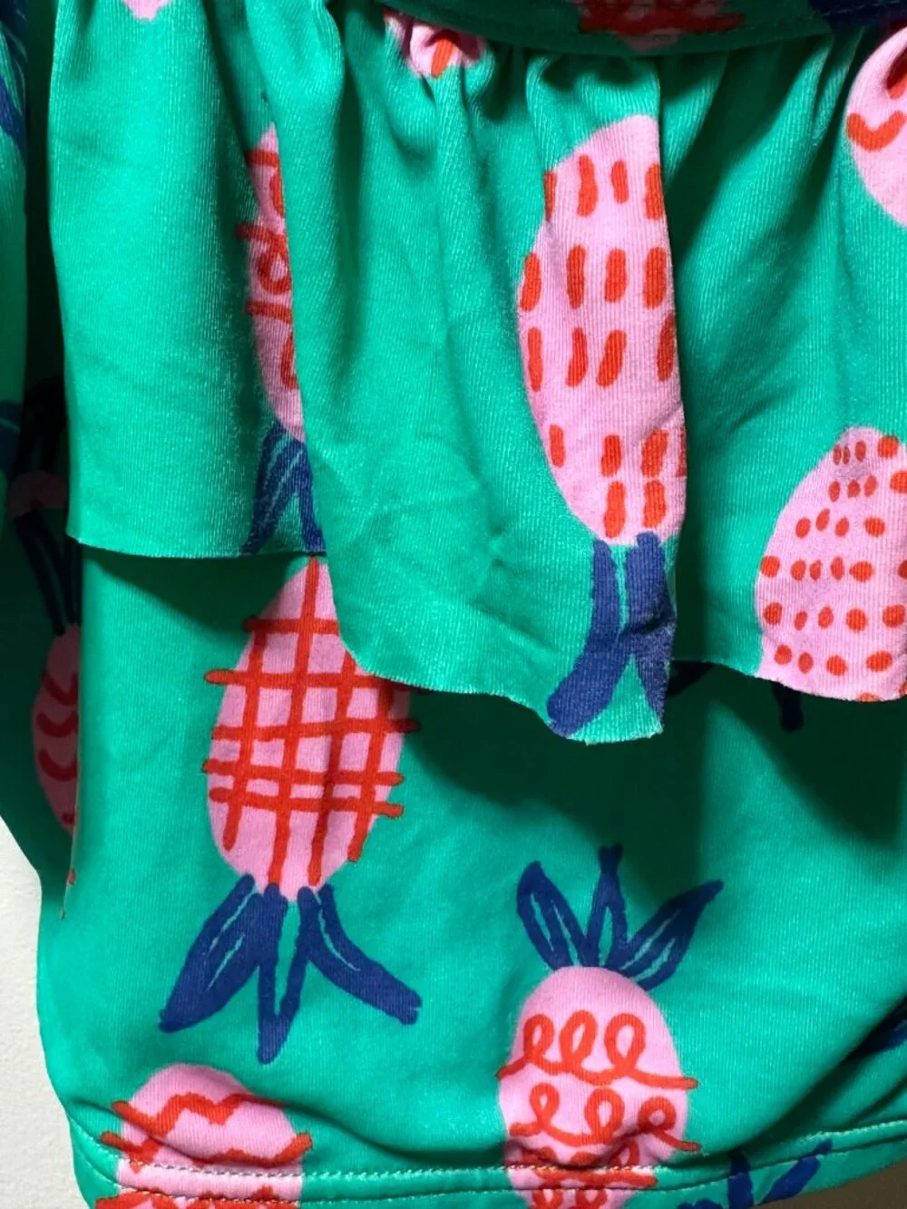 Hanna Andersson Swim Top Kids‎ size 4 Sweet Pineapple print